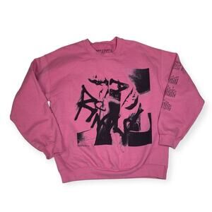 Ariana Grande women's Large thank u next sweetener world tour pink 7 rings sweat